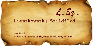 Lieszkovszky Szilárd névjegykártya