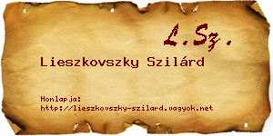 Lieszkovszky Szilárd névjegykártya